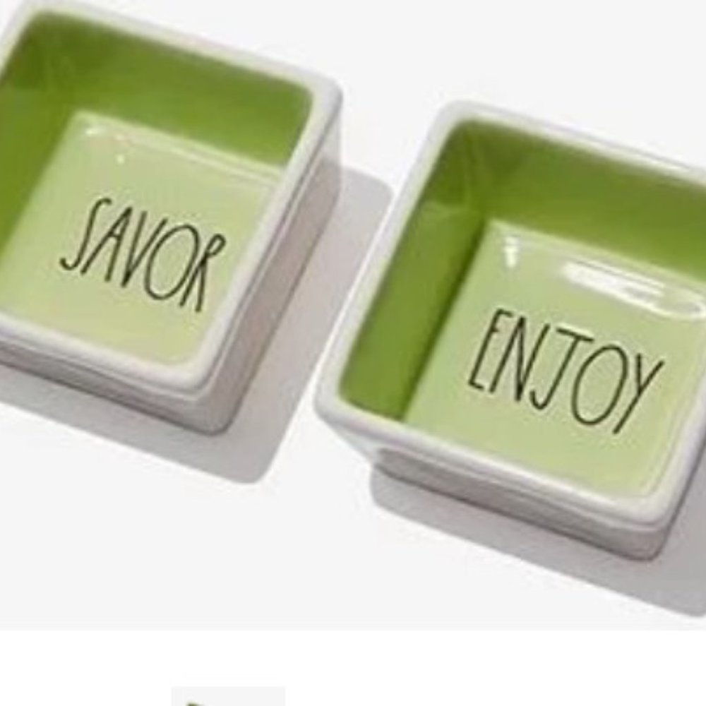 Rae Dunn Set of dishes Savor and Enjoy BRAND NEW IN BOX